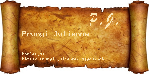 Prunyi Julianna névjegykártya